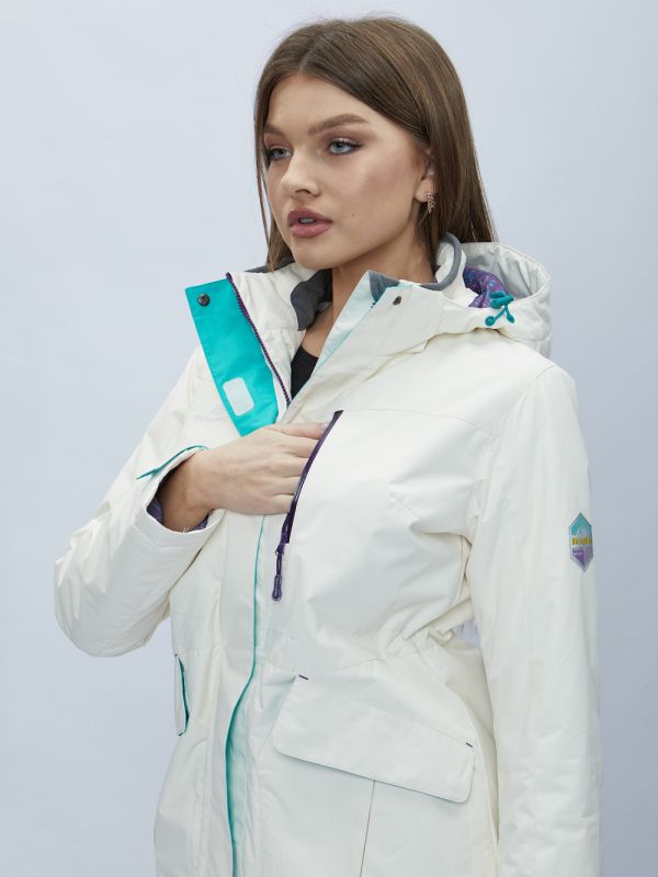 White hooded parka for women 551996Bl